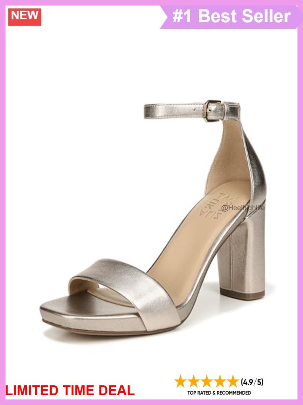 Naturalizer Joy Square Toe Platform Block Heel Dress Sandals
